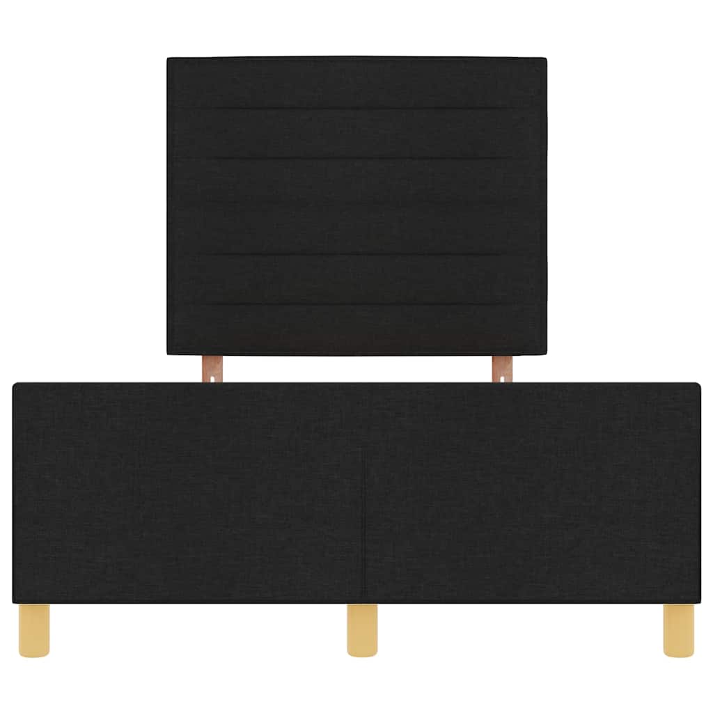 Sengestel Med Hovedgærde Sort 120 X 190 Cm Stof - Billede 8