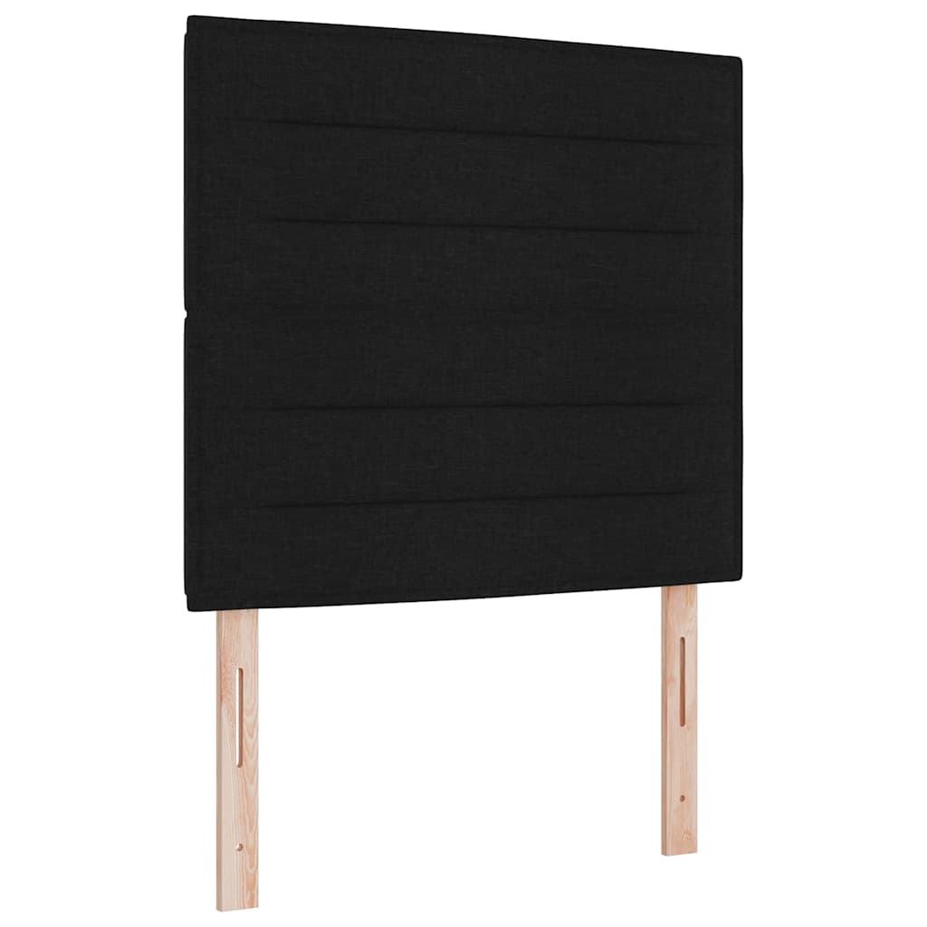 Sengestel Med Hovedgærde Sort 120 X 200 Cm Stof - Billede 7
