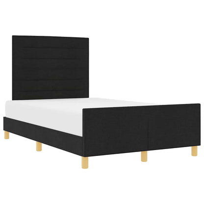 Sengestel Med Hovedgærde Sort 120 X 200 Cm Stof - Billede 3