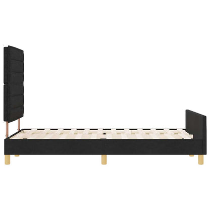Sengestel Med Hovedgærde Sort 120 X 200 Cm Stof - Billede 9