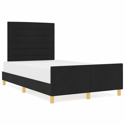 Sengestel Med Hovedgærde Sort 120 X 200 Cm Stof - Billede 4