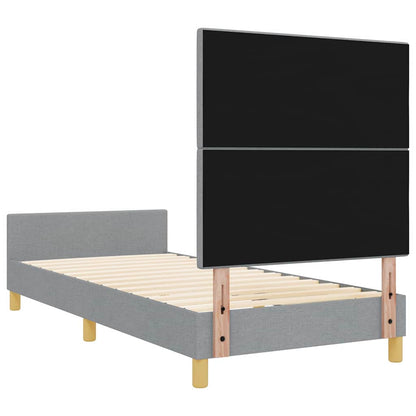 Sengestel Med Hovedgærde Lysegrå 100 X 200 Cm Stof - Billede 10