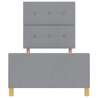 Sengestel Med Hovedgærde Lysegrå 100 X 200 Cm Stof - Billede 8