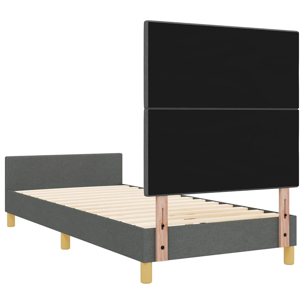 Sengestel Med Hovedgærde Mørkegrå 100 X 200 Cm Stof - Billede 10