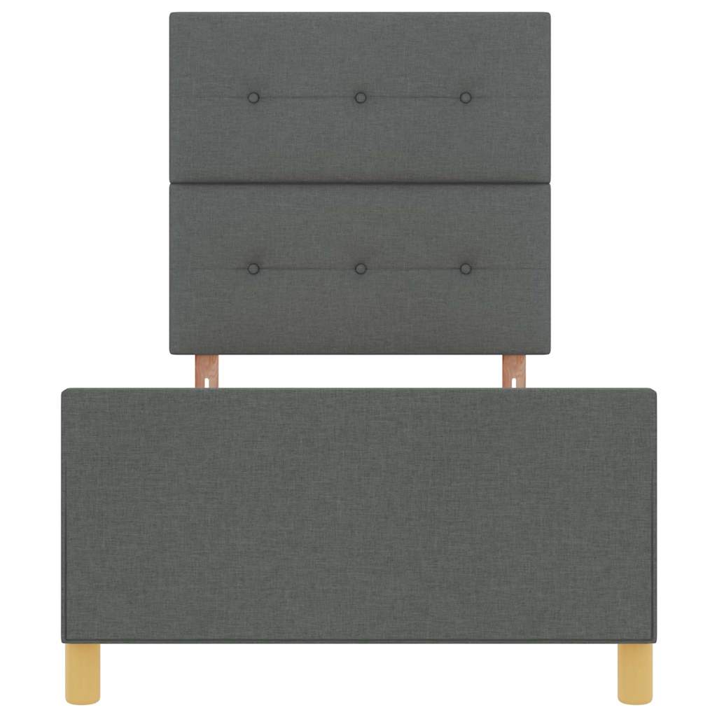 Sengestel Med Hovedgærde Mørkegrå 100 X 200 Cm Stof - Billede 8