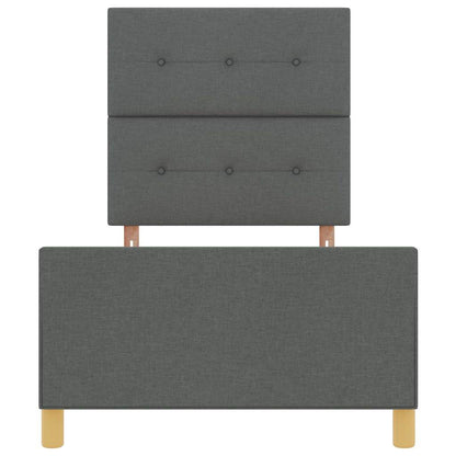 Sengestel Med Hovedgærde Mørkegrå 100 X 200 Cm Stof - Billede 8