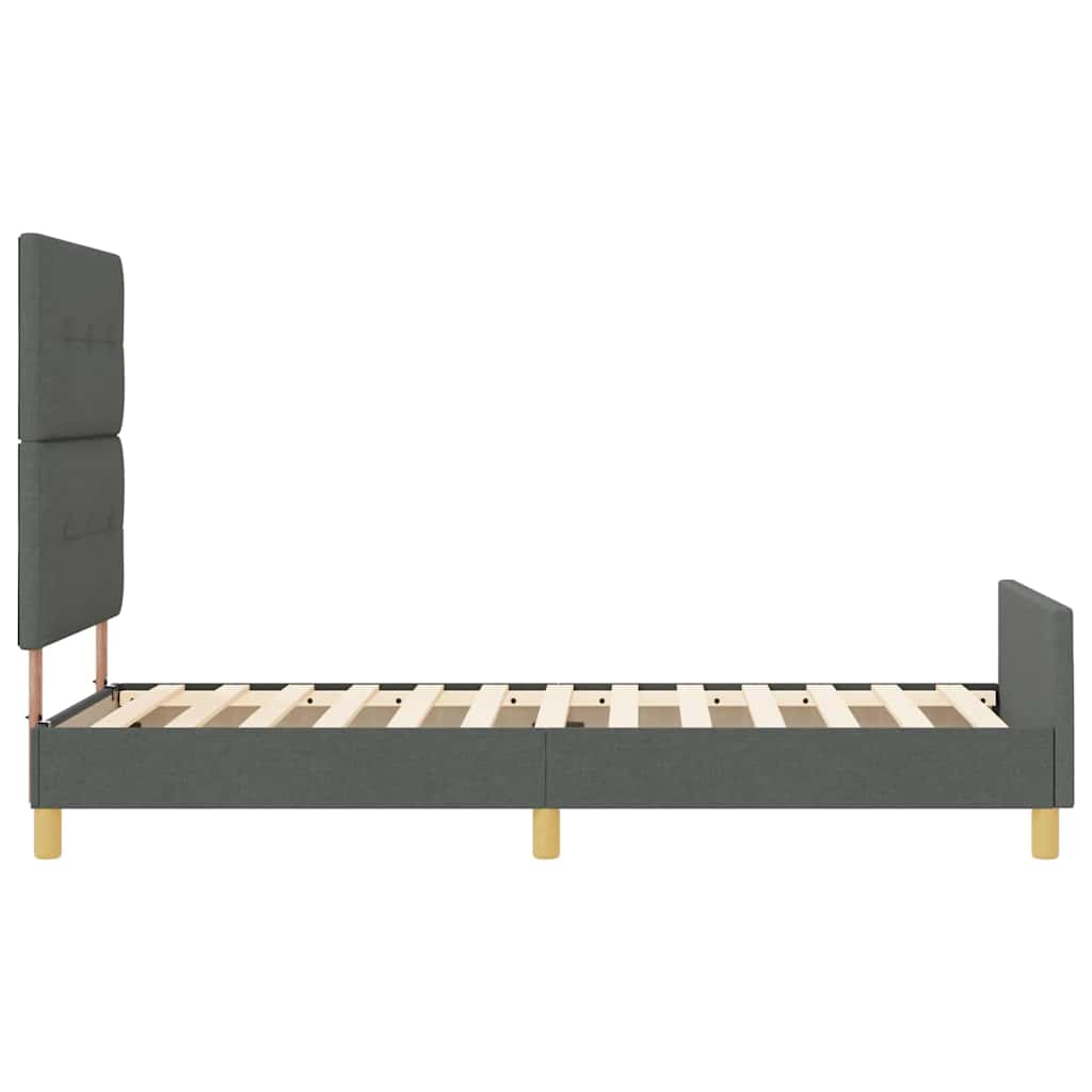 Sengestel Med Hovedgærde Mørkegrå 100 X 200 Cm Stof - Billede 9