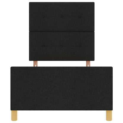 Sengestel Med Hovedgærde Sort 100 X 200 Cm Stof - Billede 8