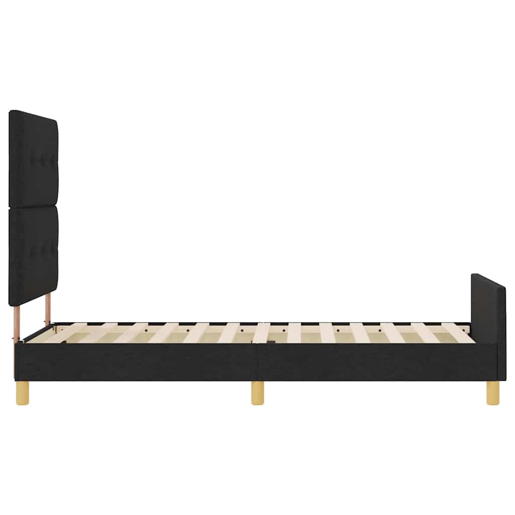 Sengestel Med Hovedgærde Sort 100 X 200 Cm Stof - Billede 9