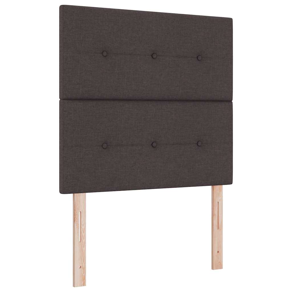 Sengestel Med Hovedgærde Mørkebrun 100 X 200 Cm Stof - Billede 7