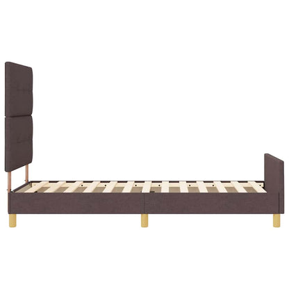 Sengestel Med Hovedgærde Mørkebrun 100 X 200 Cm Stof - Billede 9