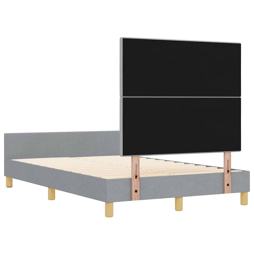 Sengestel Med Hovedgærde Lysegrå 120 X 190 Cm Stof - Billede 10