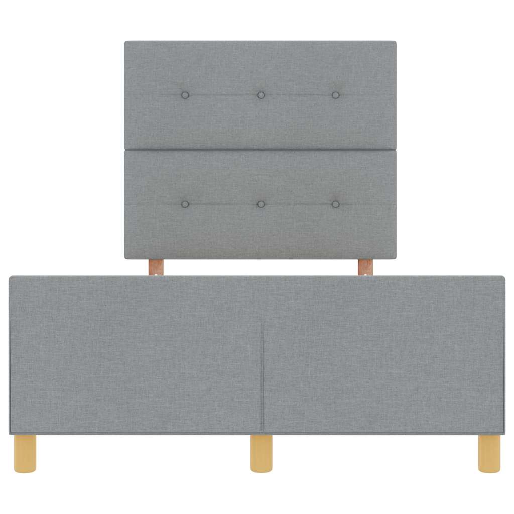 Sengestel Med Hovedgærde Lysegrå 120 X 190 Cm Stof - Billede 8