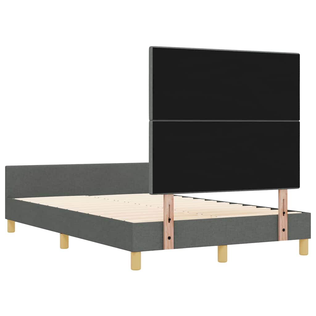 Sengestel Med Hovedgærde Mørkegrå 120 X 190 Cm Stof - Billede 10