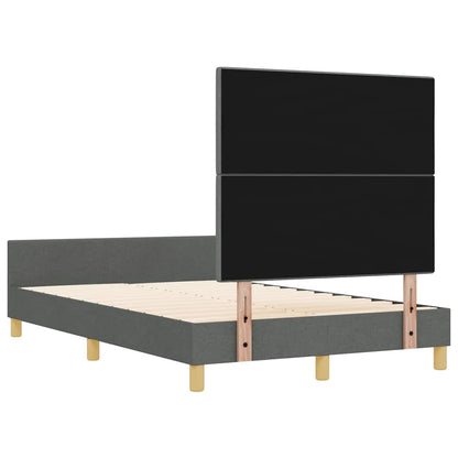 Sengestel Med Hovedgærde Mørkegrå 120 X 190 Cm Stof - Billede 10