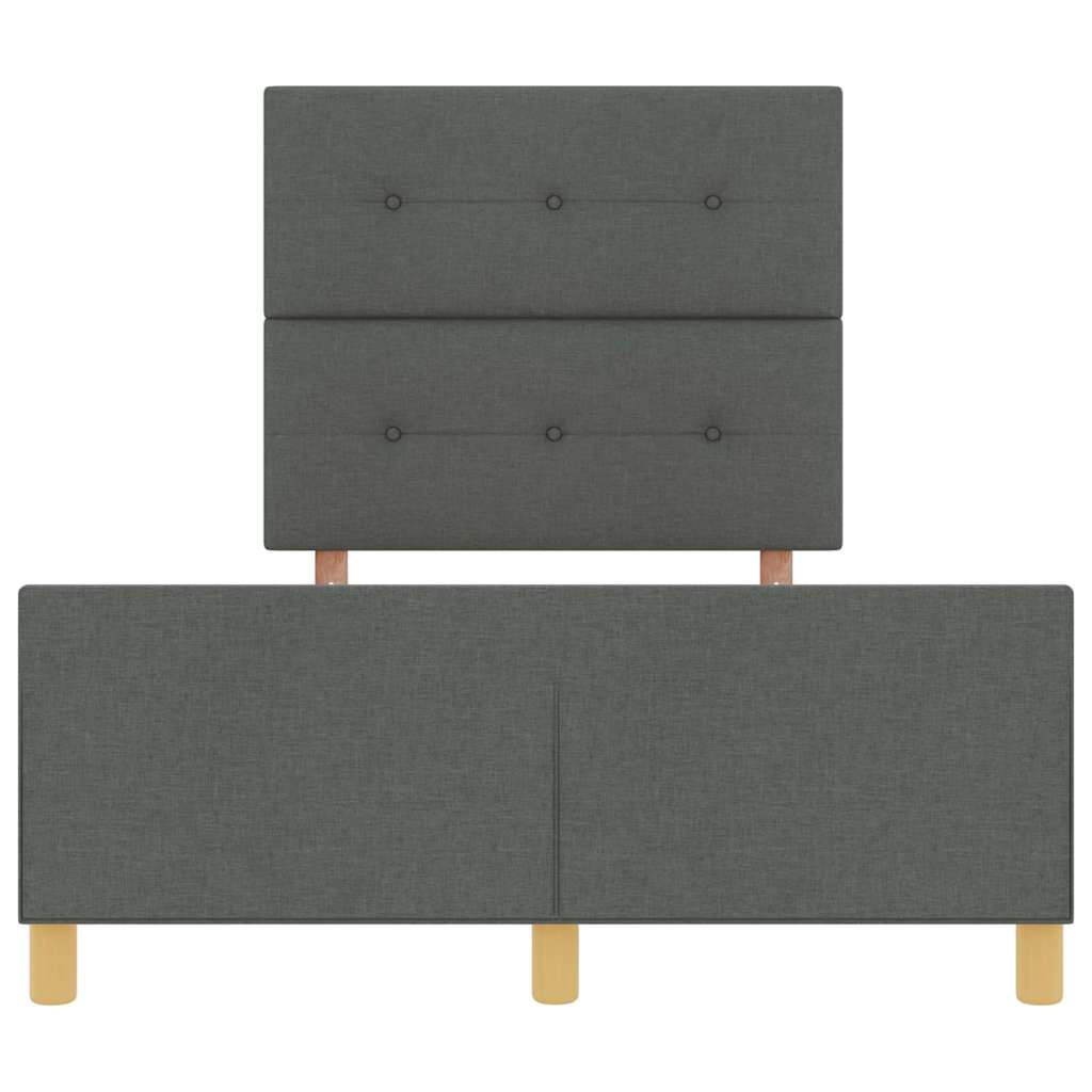 Sengestel Med Hovedgærde Mørkegrå 120 X 190 Cm Stof - Billede 8