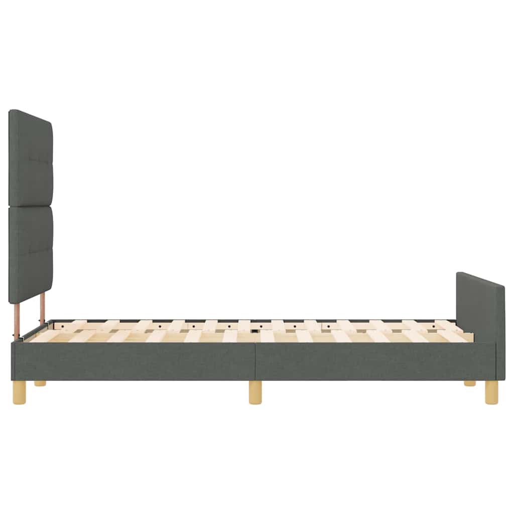 Sengestel Med Hovedgærde Mørkegrå 120 X 190 Cm Stof - Billede 9