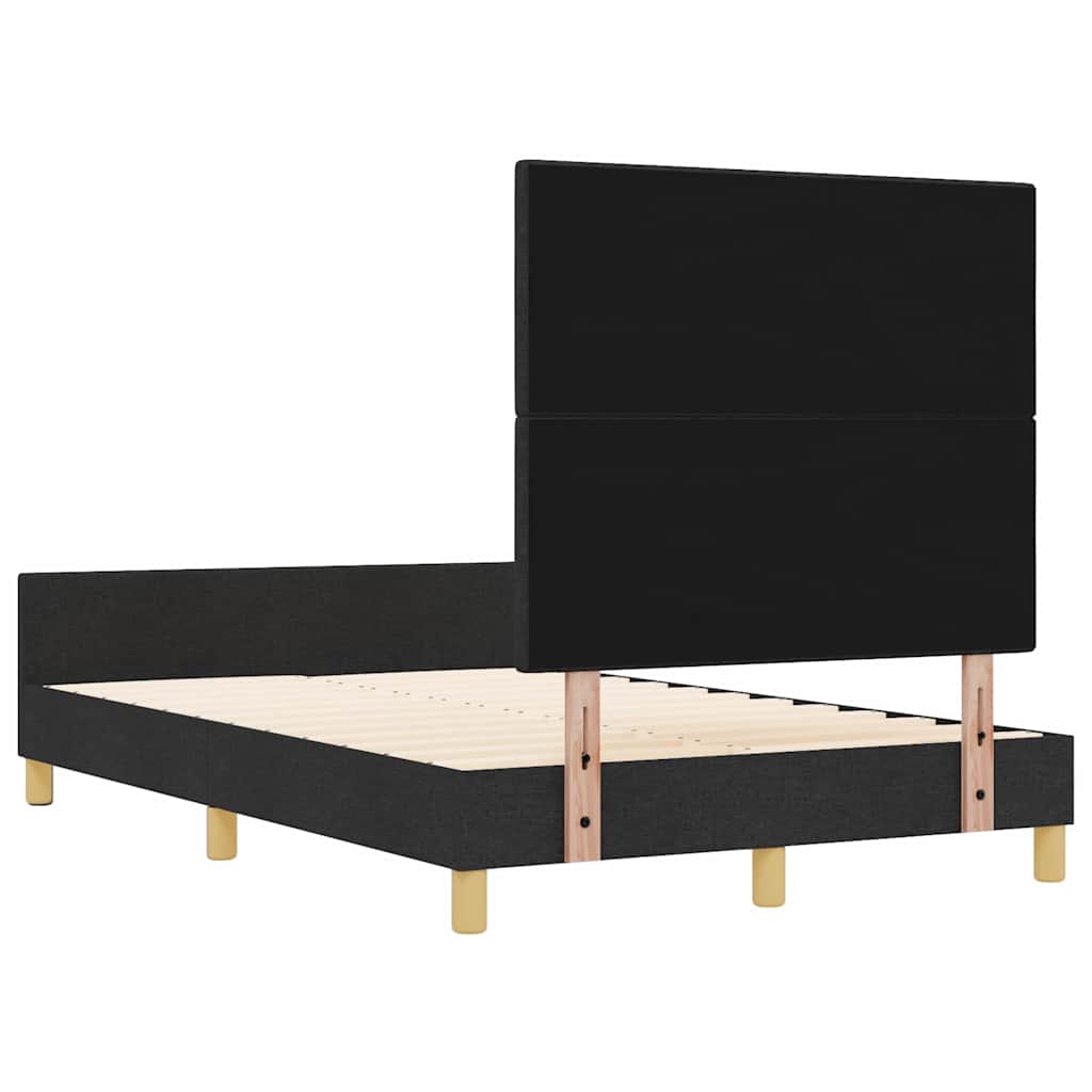 Sengestel Med Hovedgærde Sort 120 X 190 Cm Stof - Billede 10