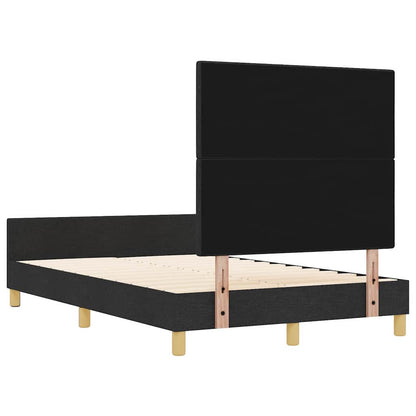 Sengestel Med Hovedgærde Sort 120 X 190 Cm Stof - Billede 10