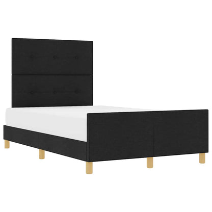 Sengestel Med Hovedgærde Sort 120 X 190 Cm Stof - Billede 3
