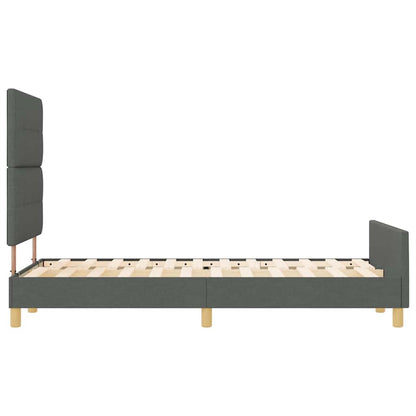 Sengestel Med Hovedgærde Mørkegrå 120 X 200 Cm Stof - Billede 9