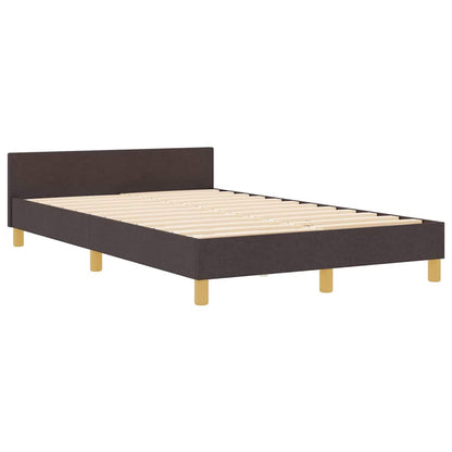 Sengestel Med Hovedgærde Mørkebrun 120 X 200 Cm Stof - Billede 2