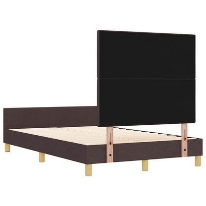 Sengestel Med Hovedgærde Mørkebrun 120 X 200 Cm Stof - Billede 10