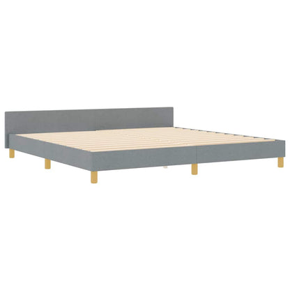 Sengestel Med Hovedgærde Lysegrå 200 X 200 Cm Stof - Billede 2