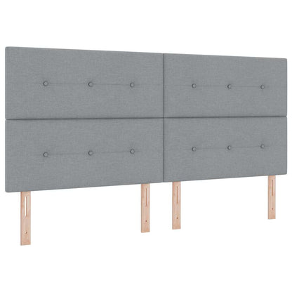 Sengestel Med Hovedgærde Lysegrå 200 X 200 Cm Stof - Billede 7