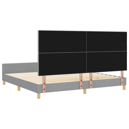 Sengestel Med Hovedgærde Lysegrå 200 X 200 Cm Stof - Billede 10