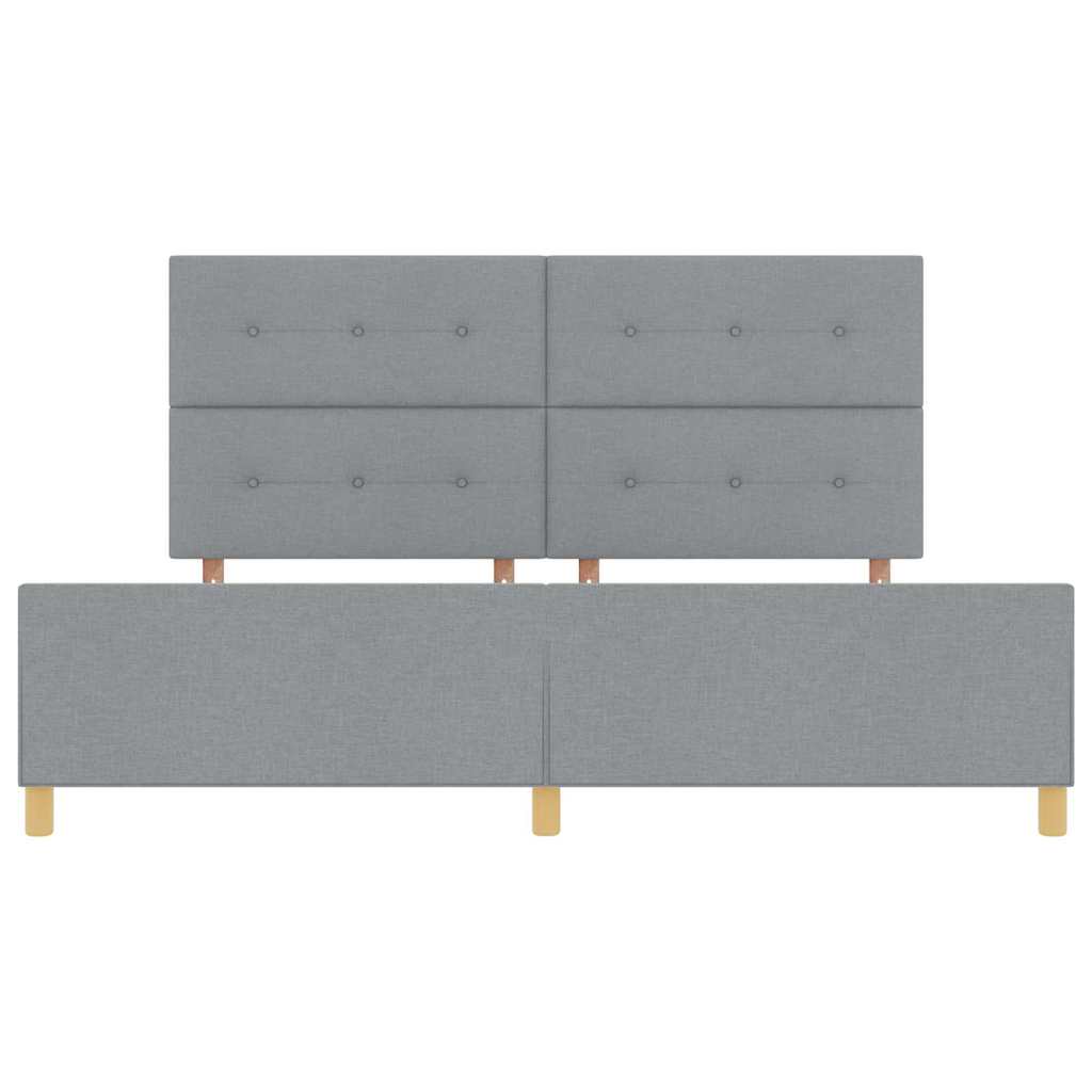 Sengestel Med Hovedgærde Lysegrå 200 X 200 Cm Stof - Billede 8