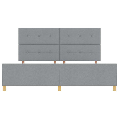 Sengestel Med Hovedgærde Lysegrå 200 X 200 Cm Stof - Billede 8