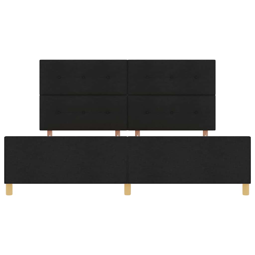 Sengestel Med Hovedgærde Sort 200 X 200 Cm Stof - Billede 8
