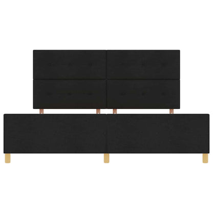 Sengestel Med Hovedgærde Sort 200 X 200 Cm Stof - Billede 8