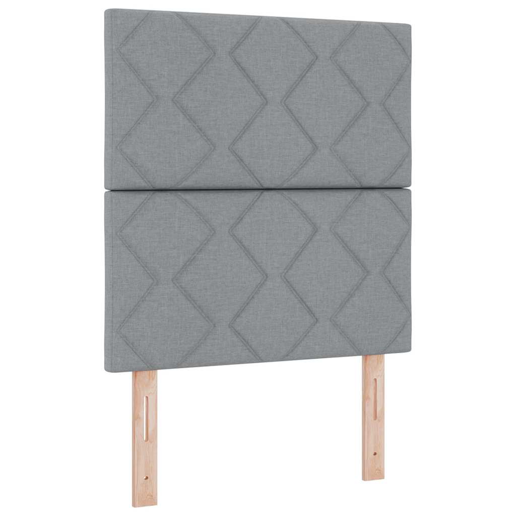 Sengestel Med Hovedgærde Lysegrå 80 X 200 Cm Stof - Billede 7