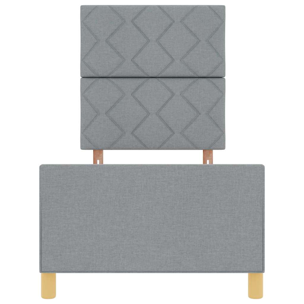 Sengestel Med Hovedgærde Lysegrå 80 X 200 Cm Stof - Billede 8