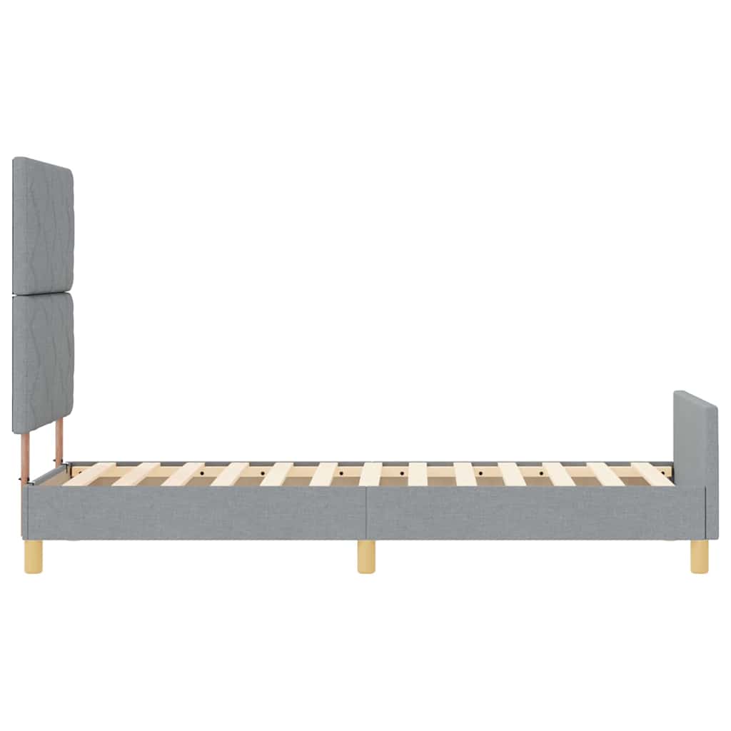 Sengestel Med Hovedgærde Lysegrå 80 X 200 Cm Stof - Billede 9