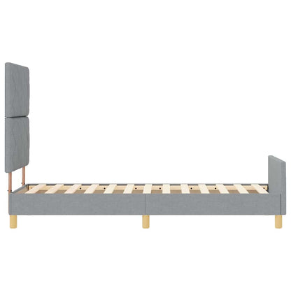 Sengestel Med Hovedgærde Lysegrå 80 X 200 Cm Stof - Billede 9