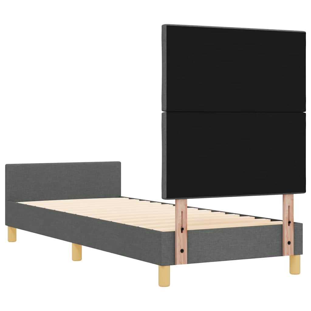 Sengestel Med Hovedgærde Mørkegrå 80 X 200 Cm Stof - Billede 6