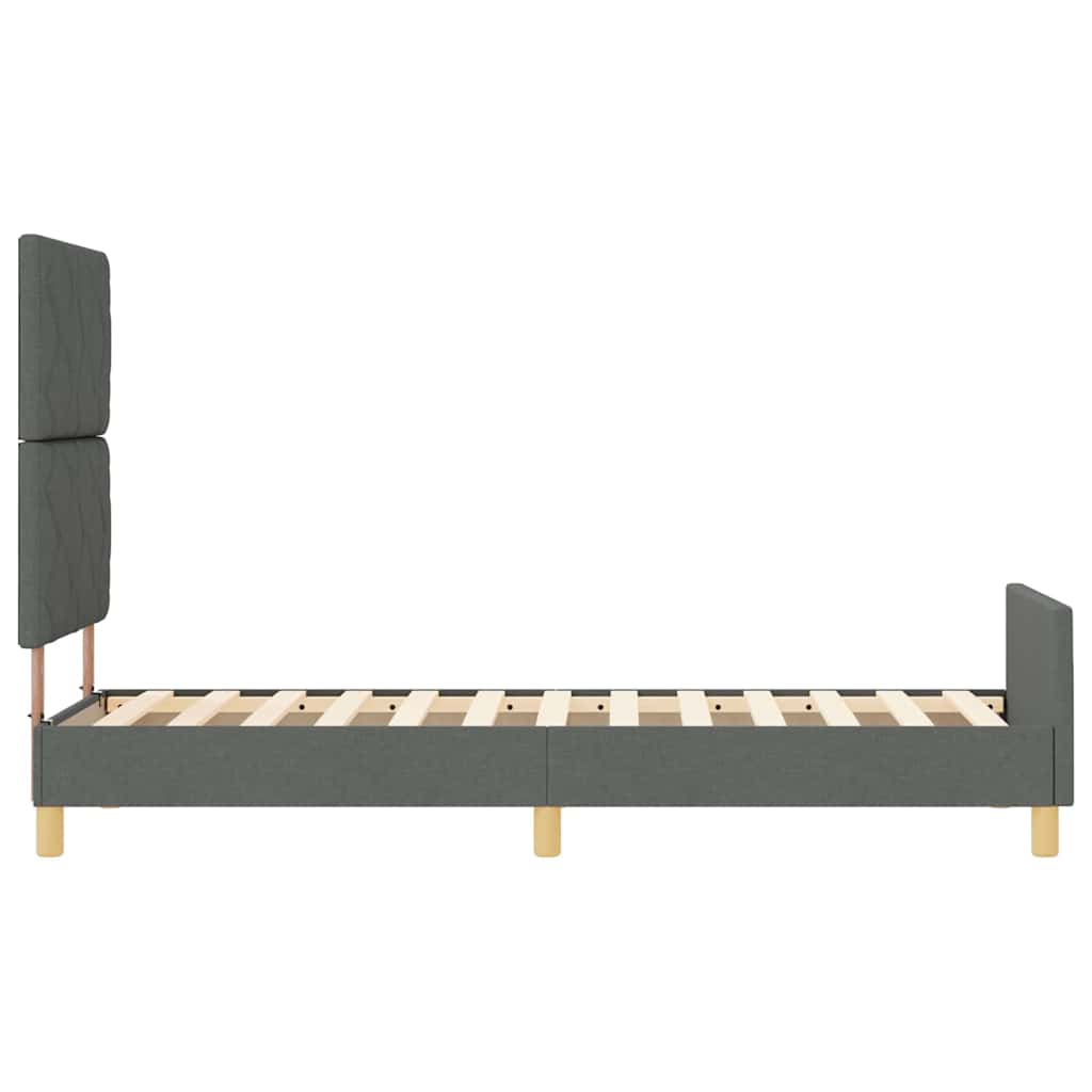 Sengestel Med Hovedgærde Mørkegrå 80 X 200 Cm Stof - Billede 2