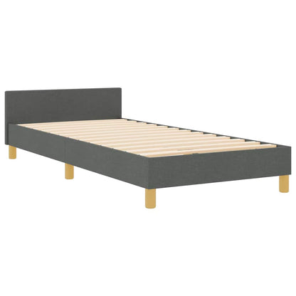 Sengestel Med Hovedgærde Mørkegrå 90 X 190 Cm Stof - Billede 2