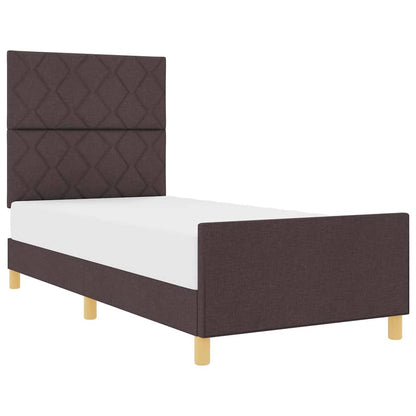 Sengestel Med Hovedgærde Mørkebrun 90 X 190 Cm Stof - Billede 3
