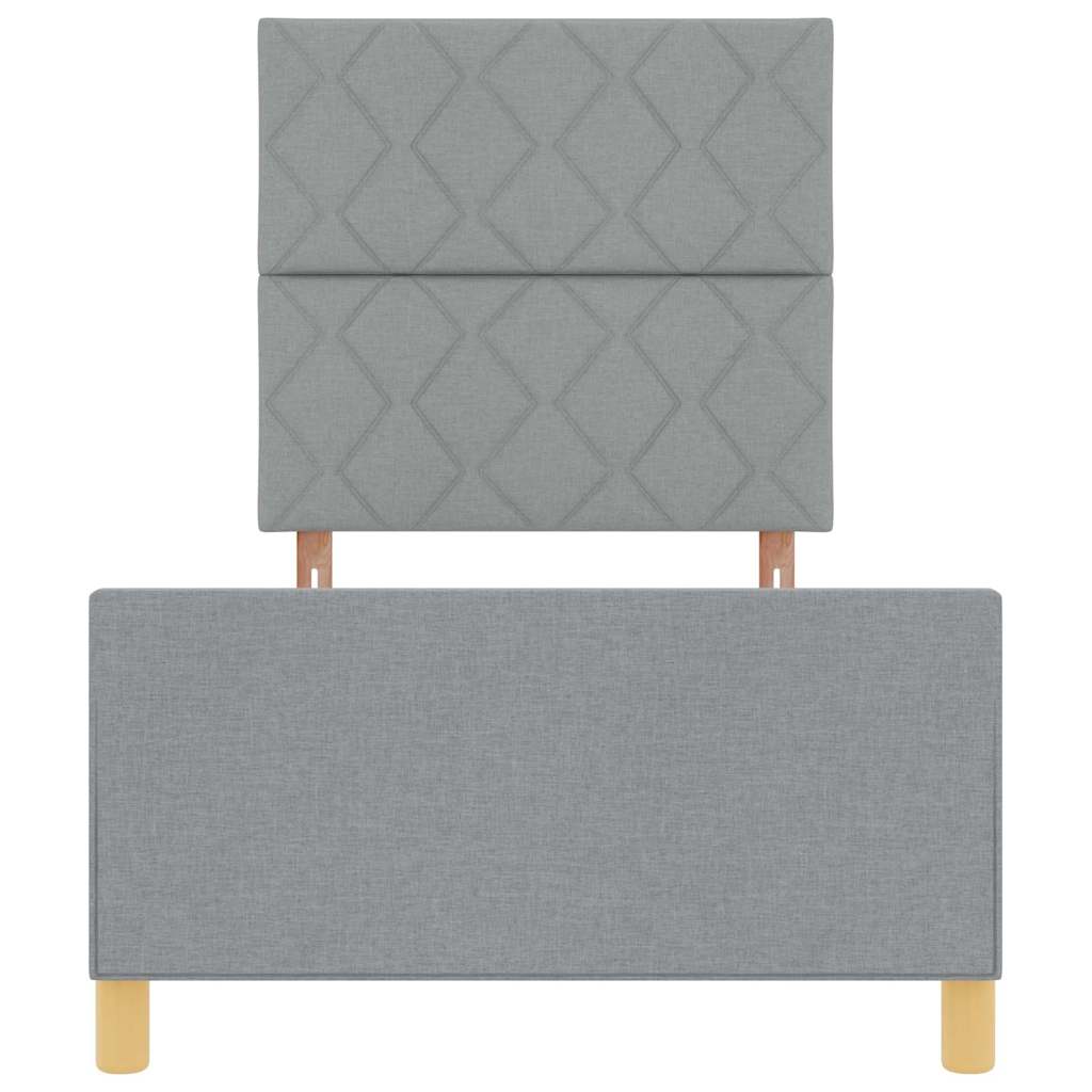 Sengestel Med Hovedgærde Lysegrå 90 X 200 Cm Stof - Billede 8