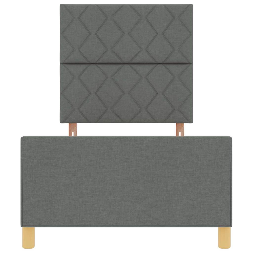 Sengestel Med Hovedgærde Mørkegrå 90 X 200 Cm Stof - Billede 8