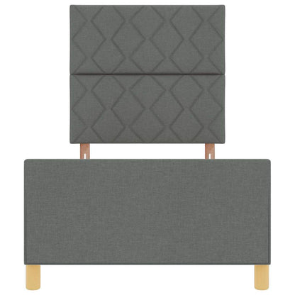 Sengestel Med Hovedgærde Mørkegrå 90 X 200 Cm Stof - Billede 8