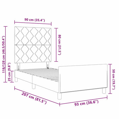 Sengestel Med Hovedgærde Mørkebrun 90 X 200 Cm Stof - Billede 13