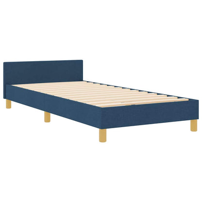 Sengestel Med Hovedgærde Blå 90 X 200 Cm Stof - Billede 2