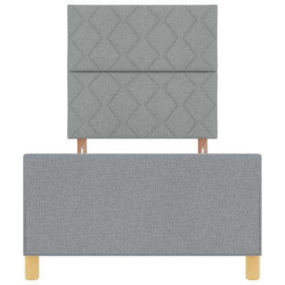Sengestel Med Hovedgærde Lysegrå 100 X 200 Cm Stof - Billede 8