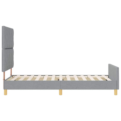 Sengestel Med Hovedgærde Lysegrå 100 X 200 Cm Stof - Billede 9