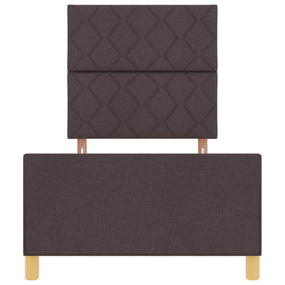 Sengestel Med Hovedgærde Mørkebrun 100 X 200 Cm Stof - Billede 7